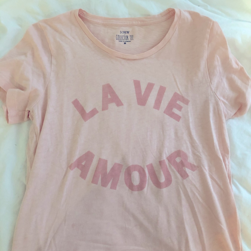 NWOT J CREW LA VIE AMOUR GRAPHIC TEE